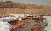 Isaac Levitan Spring,The Last Snow Spain oil painting artist